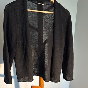 Eileen Fisher Black Linen Cardigan
